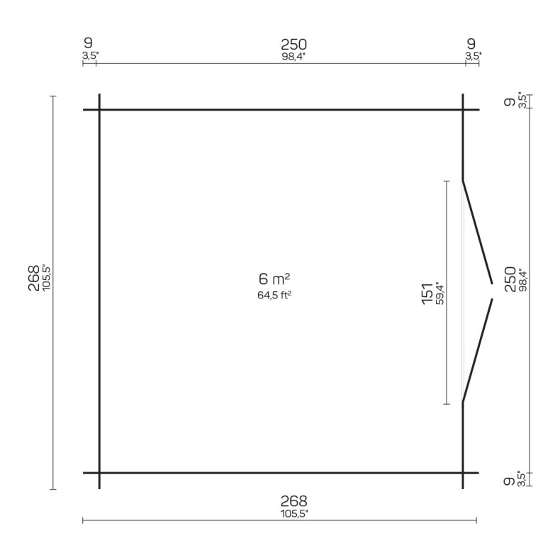 Arnborg Brndeskur 6 m2