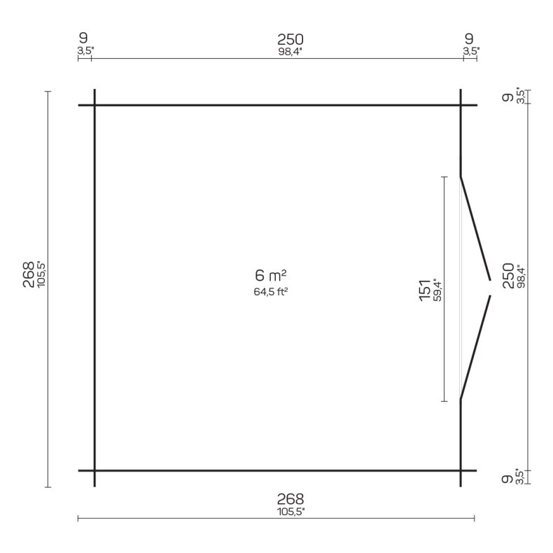 Selde Brndeskur 6 m2
