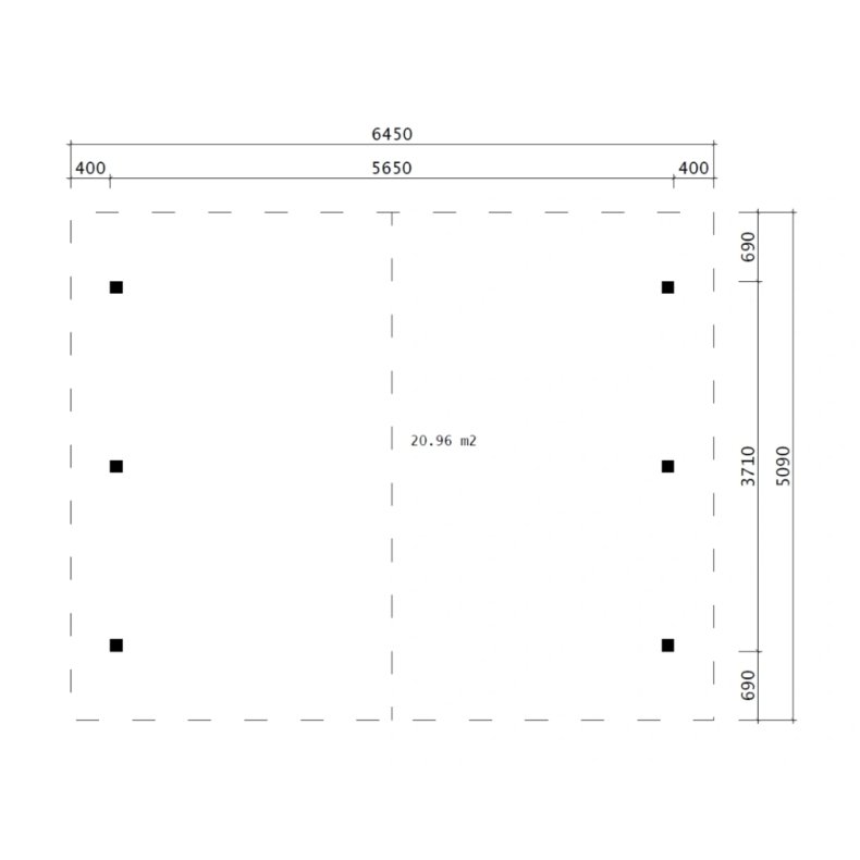 Vodskov Carport 20,96 m2
