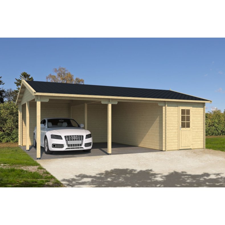 Farum Carport med Redskabsrum 32,9 m2+14 m2