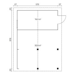 Farum Carport med Redskabsrum 32,9 m2+14 m2