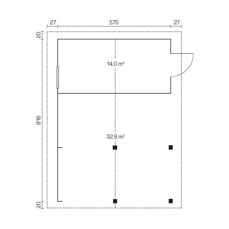 Farum Carport med Redskabsrum 32,9 m2+14 m2