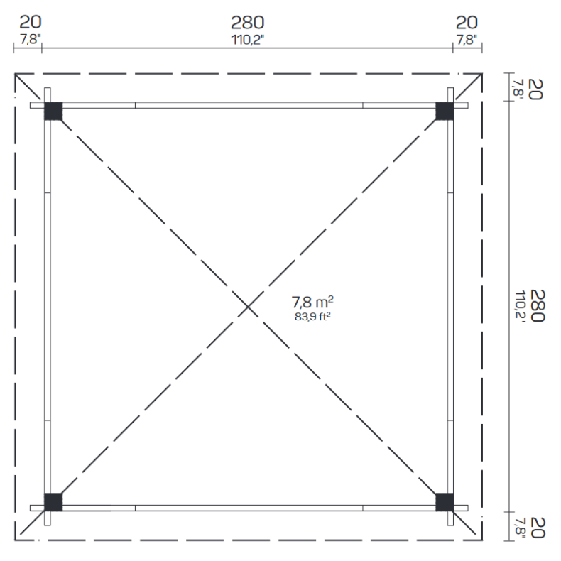 Ryde Pergola 7,8 m2