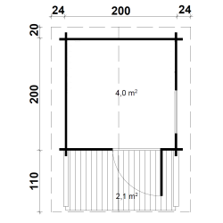 Bording Saunahytte 4 m2
