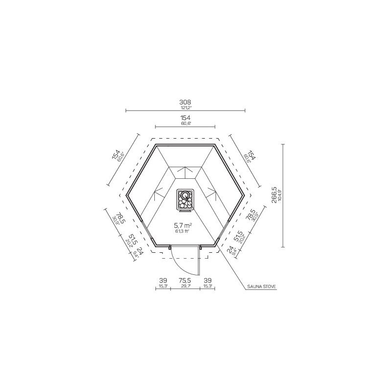 Maribo Saunahytte 6 m2